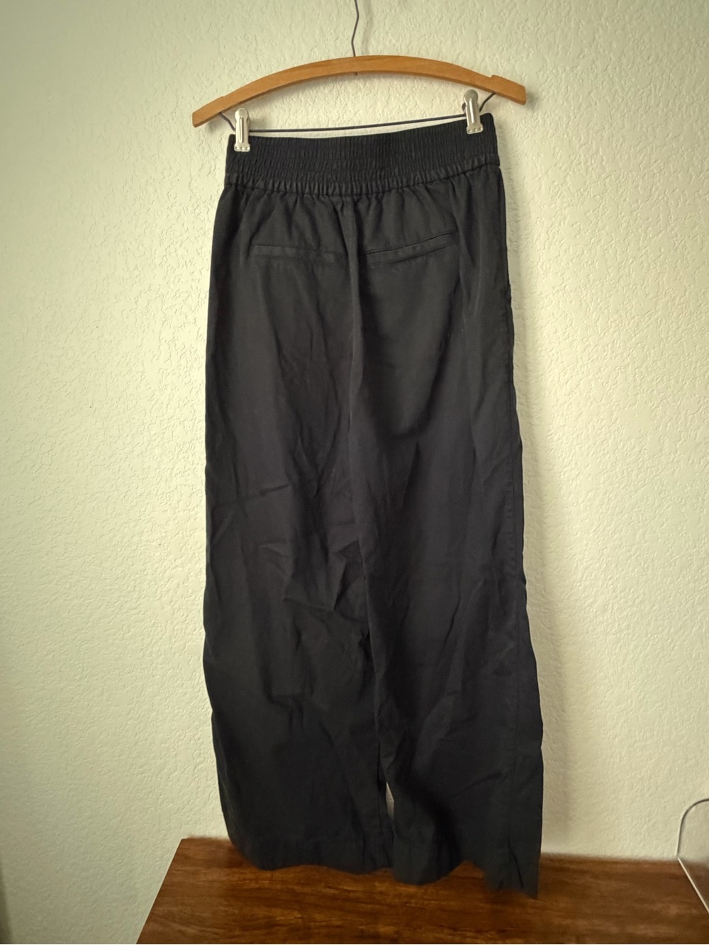 Madewell Drapeweave Carley Wide-Leg Pants Black Flowy Cotton Pants size XS - Picture 4 of 7